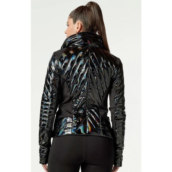 Blanc Noir Motion PanelBlack Shiny Puffer Jacket Women’s M NEW MSRP $180 - Picture 2 of 7